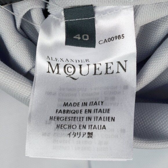 Alexander McQueen Resort 2014 Powder Blue Cotton-Crepe Peplum Top - Picture 9 of 11